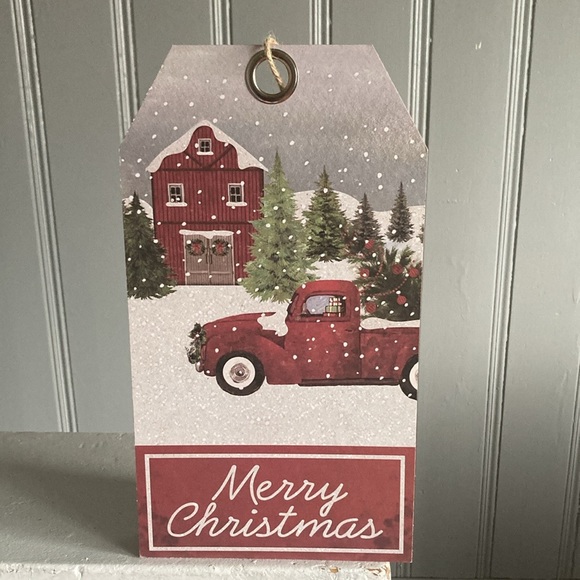 NWT Beautiful Rustic Farmhouse Glittered ❄️ Merry Christmas Farmtruck Decor Sign - Picture 14 of 15